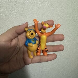 LOT of 2 - DISNEY Winnie the Pooh 3" Figures Tigger  Eeyore and Pooh Cake topper
